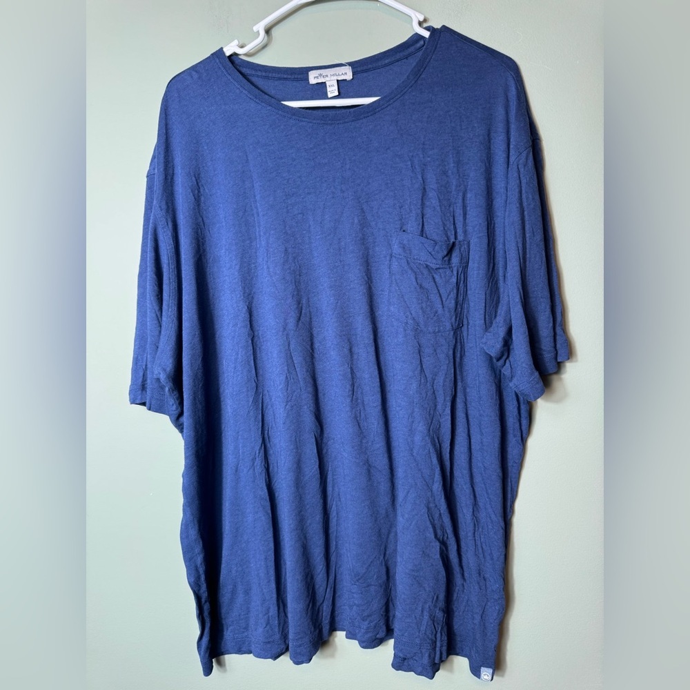 Peter Millar Men’s Seaside Pocket Tee Short Sleeve Blue‎ Size XXL
